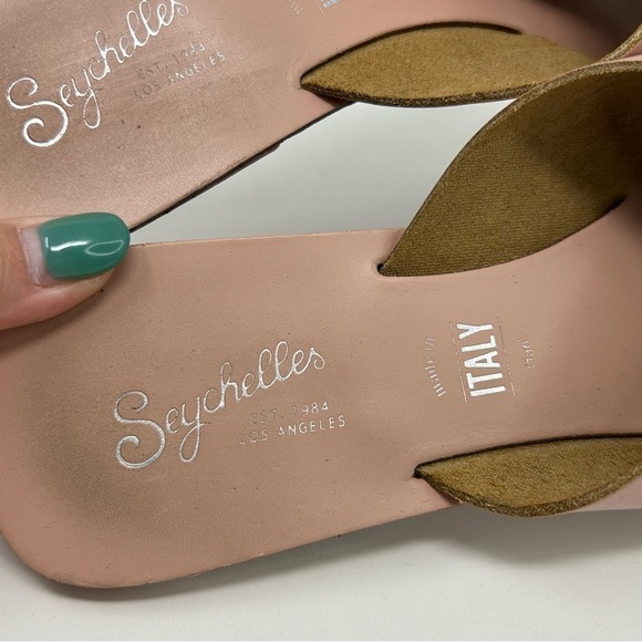 Seychelles Light Blush Pink Leather Slide Sandals Size 7 Summer Casual - Picture 11 of 12